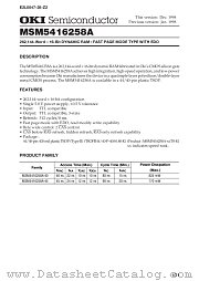 MSM5416258A datasheet pdf OKI electronic components