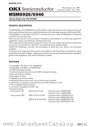 MSM6946 datasheet pdf OKI electronic components