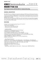 MSM7708-02 datasheet pdf OKI electronic components