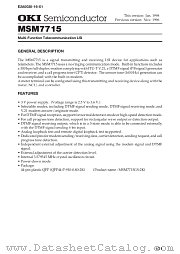 MSM7715 datasheet pdf OKI electronic components