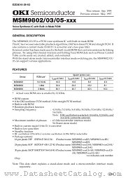 MSM9803 datasheet pdf OKI electronic components
