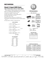 MC74HC02A-D datasheet pdf ON Semiconductor
