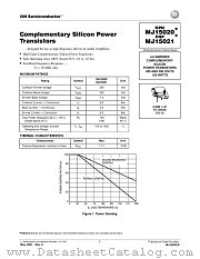 MJ15020-D datasheet pdf ON Semiconductor