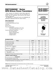 MJE16002-D datasheet pdf ON Semiconductor