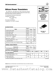 MJL21193-D datasheet pdf ON Semiconductor