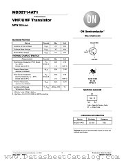 MSD2714AT1-D datasheet pdf ON Semiconductor