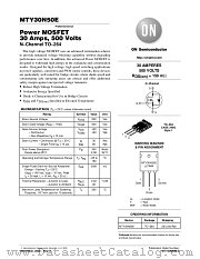 MTY30N50E-D datasheet pdf ON Semiconductor