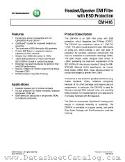 CM1416 datasheet pdf ON Semiconductor