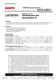 LA72910V datasheet pdf ON Semiconductor