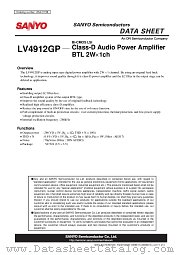 LV4912GP datasheet pdf ON Semiconductor