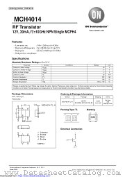 MCH4014 datasheet pdf ON Semiconductor