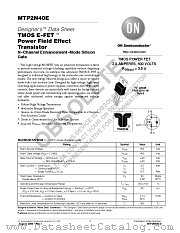 MTP2N40E datasheet pdf ON Semiconductor
