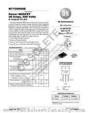 MTY20N50E datasheet pdf ON Semiconductor