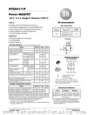 NTGS4111P datasheet pdf ON Semiconductor