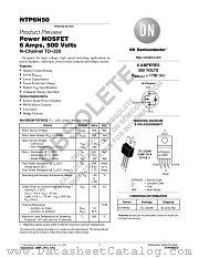 NTP6N50 datasheet pdf ON Semiconductor