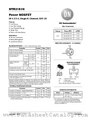 NTR3161N datasheet pdf ON Semiconductor