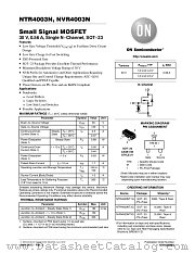 NTR4003N datasheet pdf ON Semiconductor
