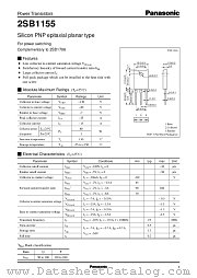 2SB1155 datasheet pdf Panasonic