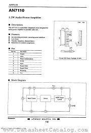 AN7110 datasheet pdf Panasonic