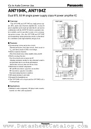 AN7194K datasheet pdf Panasonic