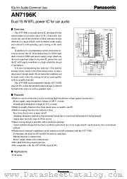 AN7196K datasheet pdf Panasonic