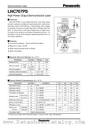 LNC707PS datasheet pdf Panasonic