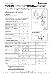 2SB937 datasheet pdf Panasonic