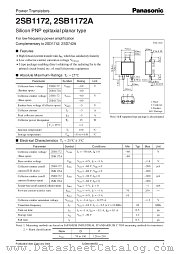 2SB1172 datasheet pdf Panasonic