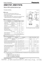 2SD1747 datasheet pdf Panasonic