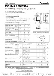 2SD1749 datasheet pdf Panasonic