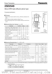 2SD2549 datasheet pdf Panasonic