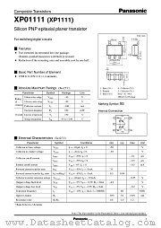 XP01111 datasheet pdf Panasonic