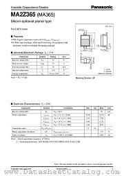 MA2Z365 datasheet pdf Panasonic