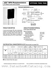 VTT7222 datasheet pdf PerkinElmer Optoelectronics