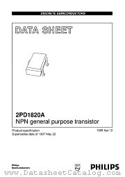 2PD1820A datasheet pdf Philips