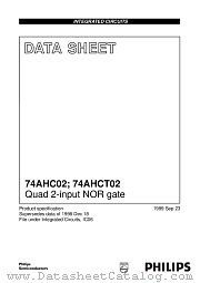 74AHC02D datasheet pdf Philips