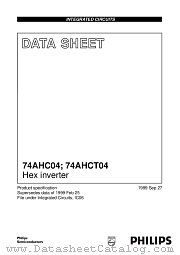 74AHCT04PW datasheet pdf Philips