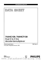 74AHCT139PW datasheet pdf Philips