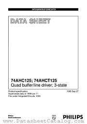 74AHCT125 datasheet pdf Philips