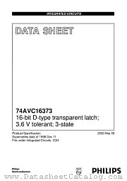 74AVC16373 datasheet pdf Philips