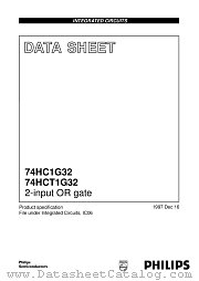 74HC1G32GW datasheet pdf Philips