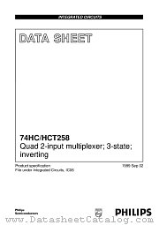 74HC258N datasheet pdf Philips