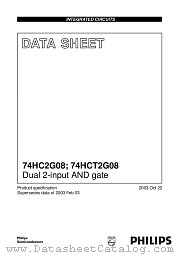 74HCT2G08DC datasheet pdf Philips