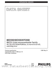 P80C550EFAA datasheet pdf Philips