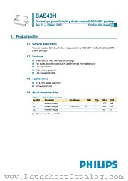BAS40H datasheet pdf Philips