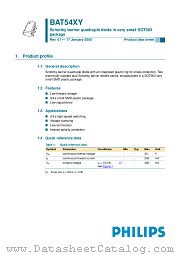 BAT54XY datasheet pdf Philips