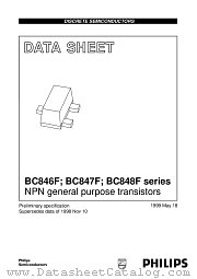 BC847F datasheet pdf Philips