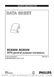 BC850W datasheet pdf Philips