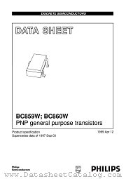 BC860W datasheet pdf Philips