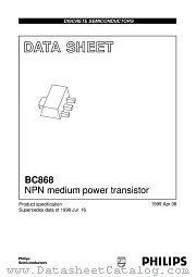 BC868 datasheet pdf Philips